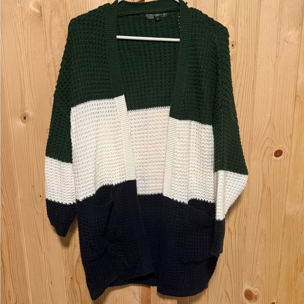 Zessica Open Front Oversized Cardigan